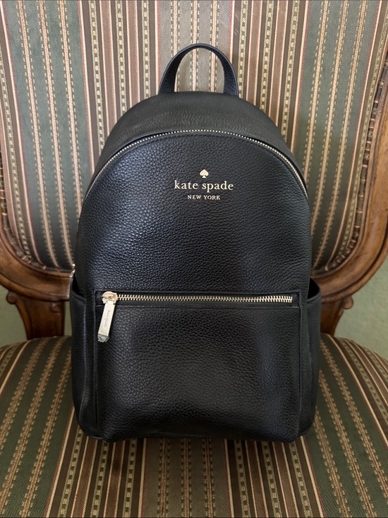 Kate Spade New York The Day Pack Pebbled Leather Backpack Black NWT Kate Spade New York NWT Black Pebbled Leather Backpack with  main image 2